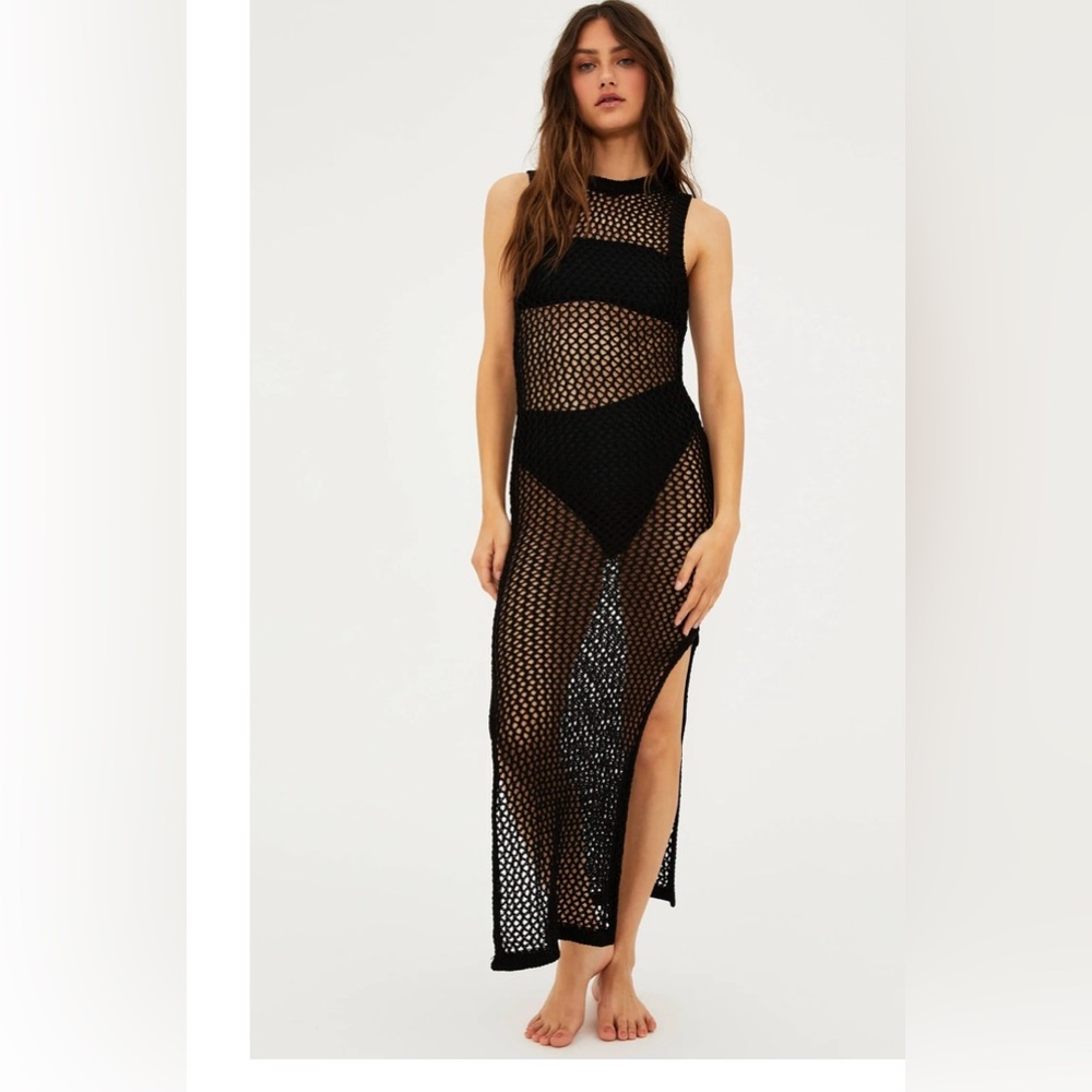 Beach Riot Holly Cover-up Dress in Black and Gold